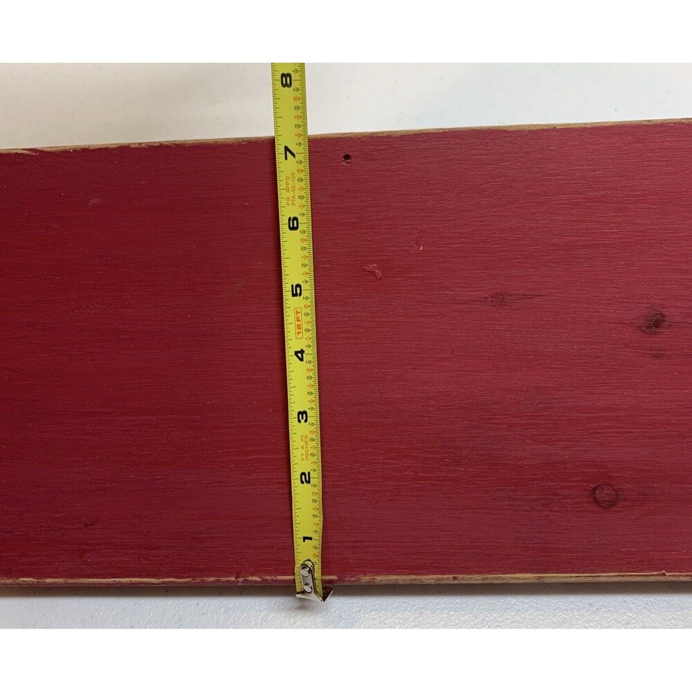VTG Country Wooden Heart Wall Shelf Pegs Cottage Farmhouse Distressed 36x8x7.5 - Picture 7 of 10